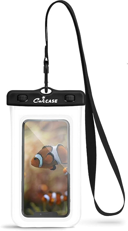 CaliCase Premium Universal Waterproof Phone Pouch - IPX8 Waterproof Phone Case with Lanyard for iPhone and Android - Clear