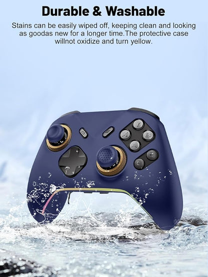 Silicone Protective Case for Flydigi Vader 5 Pro Wireless Controller, Full-Body Protective Cover with Precise Cutout, Shockproof Dustproof Protector Sleeve & Scratch-Resistant Sleeve (Blue)