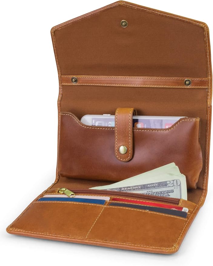 Timberland Women's RFID Leather Crossbody Wallet Phone Bag With Detachable Crossbody Strap