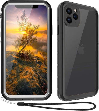 Waterproof Phone Case Compatible with iPhone 11 Pro Max, IP68 Waterproof Shockproof Dust-Proof Phone Case with Built in Screen Protector, Full Body Protective Case (Black, iPhone 11 Pro Max)