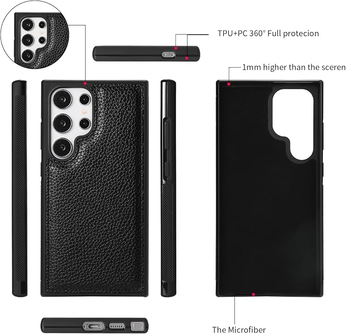 LITOU Compatible for Samsung Galaxy S26 Plus Crossbody Phone Case,Detachable Magnetic,Card Holder,Zipper Leather Wallet Wrist Lanyard Strap Case for Women Men.Black