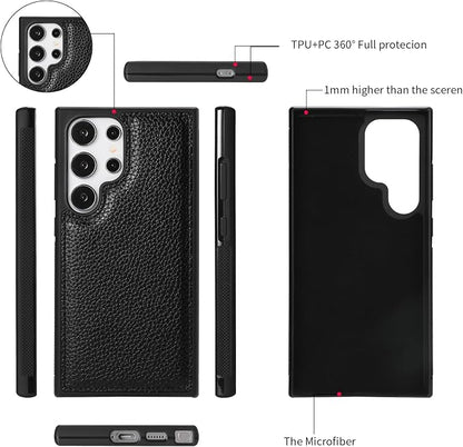LITOU Compatible for Samsung Galaxy S26 Plus Crossbody Phone Case,Detachable Magnetic,Card Holder,Zipper Leather Wallet Wrist Lanyard Strap Case for Women Men.Black