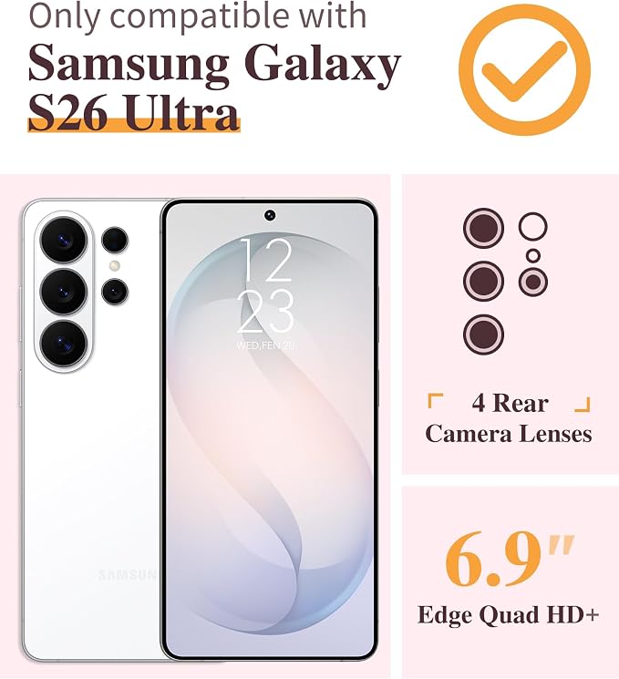 GVIEWIN for Samsung Galaxy S26 Ultra Case Compatible with MagSafe, Clear Floral Shockproof Protective Women Phone Case, Non-Yellowing, Screen&Camera Lens Protector for S26 Ultra 6.9",Botanica/Colorful