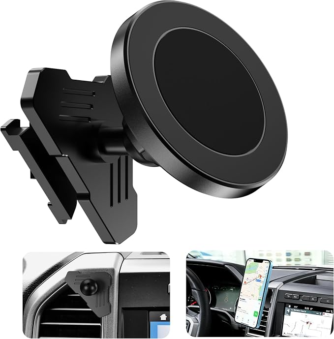 CNC Vent Phone Holder, Magnetic Car Air Vent Phone Holder Cradles Mount Compatible with F150 2015-2020 & Super Duty F250 F350 F450 2017-2021 Universal Bracket Stand for iPhone & Android