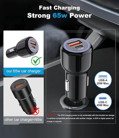 Koolehaoda Qi2.2 25W Car Mount Charger for MagSafe with TEC Active Cooling, Magnetic Wireless Charger Vent Phone Mount with 65W Car Adapter,Stable Fast Charger for iPhone 17-12 Series/Galaxy S26/S25