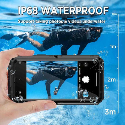 Beasyjoy for iPhone 14 Plus Case, IP68 Waterproof Metal Heavy Duty Defender Case with Built-in Screen Protector, Military Grade Full Body Protective Defender Shockproof Rugged Cover 6.7 Inch, Black