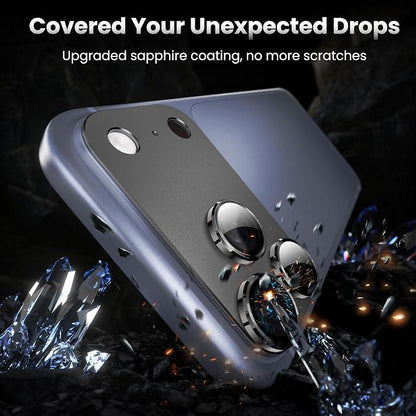 YWXTW Designed for iPhone 17 Pro Max Camera Lens Protector, [1:1 Perfect Fit] Full Coverage Matte Metal Tempered Glass Camera Screen Cover Accessories, Case Friendly (Black, iPhone 17 Pro Max)