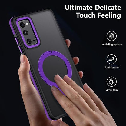 for Samsung Galaxy S20 FE Case, Magnetic Adjustable Ring Stand [Fit for Magsafe], [Military-Grade Shockproof Protection] Phone Case with Kickstand&Ring Holder (Purple)