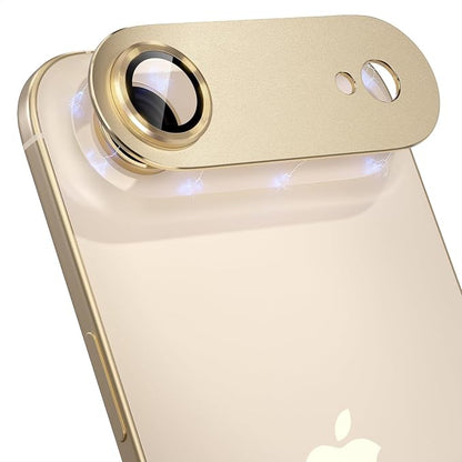 Choiche Compatible for iPhone 17 Air Camera Lens Protector, Strong Adsorption Camera Cover with 9H Tempered Glass Lens Screen Protector Metal Ring Decoration Accessories 6.5-inch (Gold)