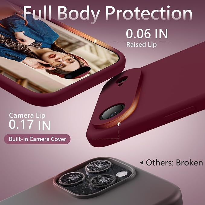FireNova Magnetic for iPhone Air Case, Compatible with MagSafe, [Integrated Silicone Camera Control Button] [Camera Protection] Microfiber Lining Phone Case for iPhone 17 Air, 6.5", Plum