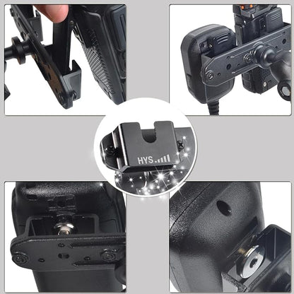 HYS Heavy Duty Radio&Remote Speaker Mic Suction Cup Mount for Radio W/Round Knob&Belt Clip - 3.54in Suction Mount, Quick Install Car Boat Windshield Window Mount for SDS100 BCD436HP XPR7550 APX6000