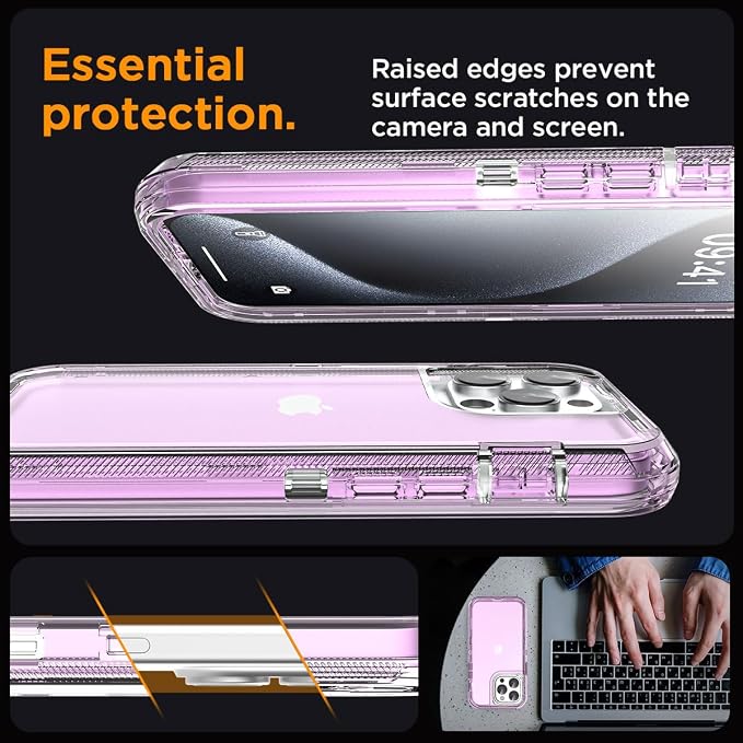 AICase for iPhone 15 Pro Max Case Clear 3 in 1 Heavy Duty Drop Protection Full Body Rugged Shockproof/Dust Proof 3-Layer Military Protective Tough Durable Cover for iPhone 15 Pro Max 6.7"_5