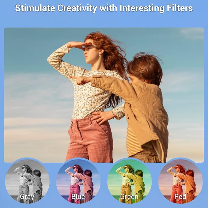 Digital Camera, 4K 44MP Autofocus Point and Shoot Camera with 16X Zoom 2.4" LCD Portable Compact Camera for Kids Teens Boys Girls Adults