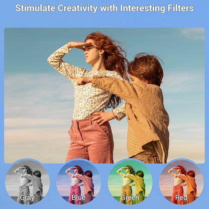 Digital Camera, 4K 44MP Autofocus Point and Shoot Camera with 16X Zoom 2.4" LCD Portable Compact Camera for Kids Teens Boys Girls Adults