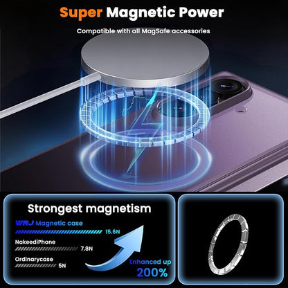 WRJ Magnetic for Samsung Galaxy Z Fold 8 Ultra Case,Dark Purple | Fit for Magsafe,Buit-in Screen Protector,Full Hinge Protection,Military Grade Drop Protection,Slim Shockproof Phone Case