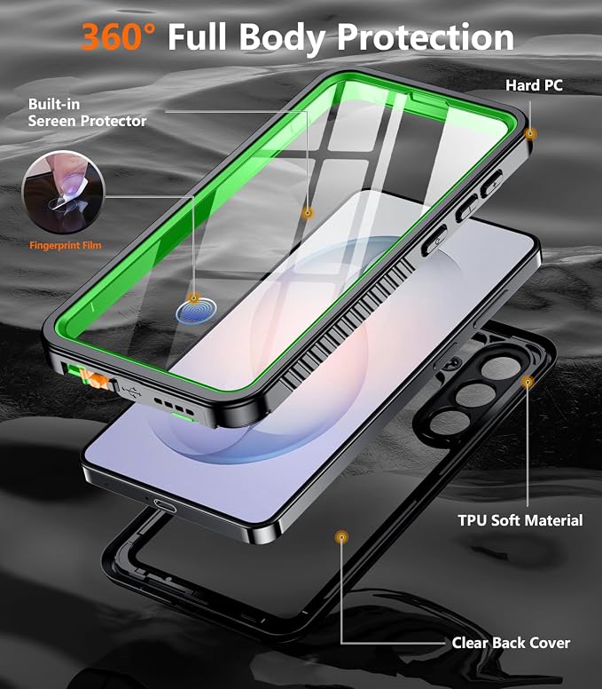 Temdan Designed for Samsung Galaxy S26 Plus Case Waterproof, Built-in Lens & Screen Protector Military Shockproof Dropproof IP68 Underwater Full Body Phone Case for Galaxy S26 Plus 5G 6.7"-Green