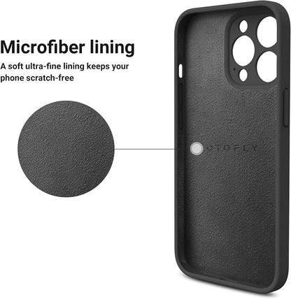 OTOFLY Designed for iPhone 13 Pro Max Case, Silicone Shockproof Slim Thin Phone Case with Camera Lens Protector for iPhone 13 Pro Max 6.7 inch (Black)