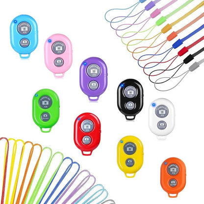Cellphone Remote Shutter for Smartphones and Tablets (Colorful-9-pack), AOQIYUE Wireless Camera Remote Control Compatible with iPhone/Android Cellphone Wrist Strap Included