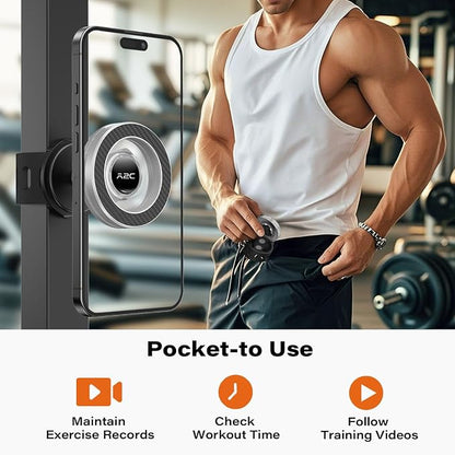 A2C Phone Holder for Peloton Bike, Stroller Phone Holder with Strong Magnets, Adjustable Strap Phone Mount for Shopping Cart, Treadmill, Golf Push Cart, Exercise Bike, Compatible with iPhone & Android