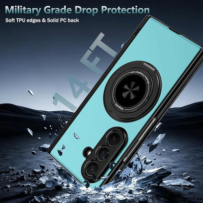 Hekodonk for Galaxy Z Fold 8 Ultra Case with 360 Rotatable Stand,[Compatible with MagSafe][Front Screen Protector],Magnetic Ring Holder with Hinge Protective Case for Samsung Z Fold 8 Ultra,Light Blue