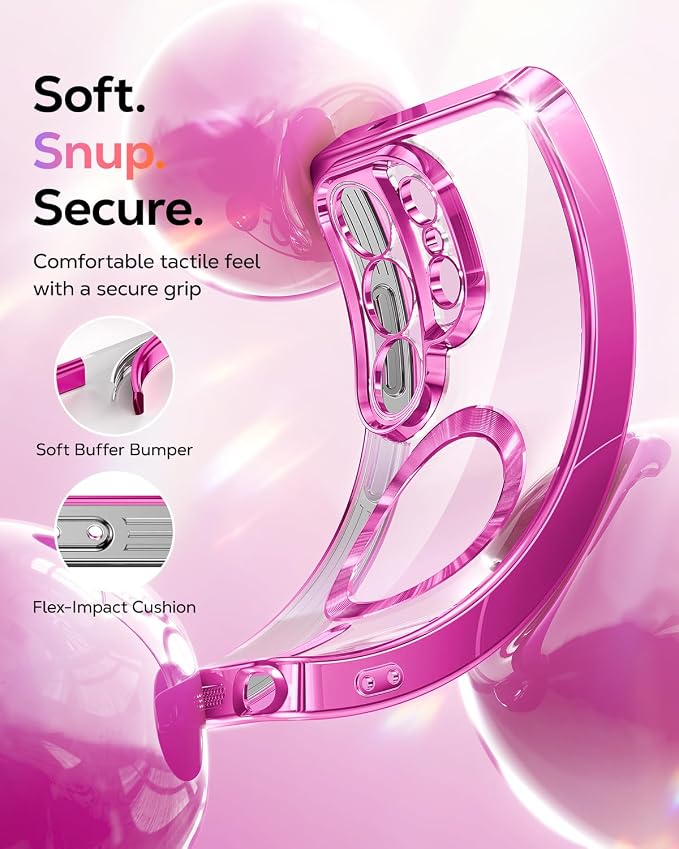 Meifigno Magnetic Case Designed for Samsung Galaxy S26 Ultra 6.9", [Compatible with MagSafe] [Removable Glitter Card & Wrist Strap], Surround Lens Protection Case for Galaxy S26 Ultra, Hot Pink