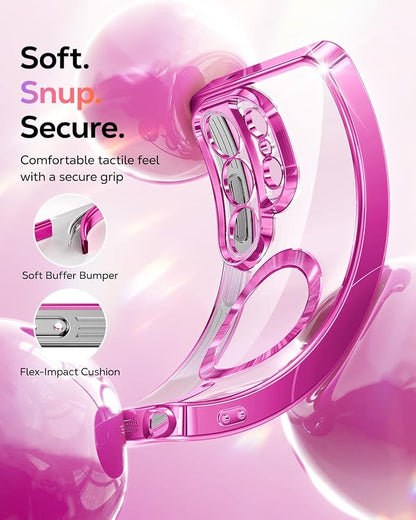 Meifigno Magnetic Case Designed for Samsung Galaxy S26 Ultra 6.9", [Compatible with MagSafe] [Removable Glitter Card & Wrist Strap], Surround Lens Protection Case for Galaxy S26 Ultra, Hot Pink