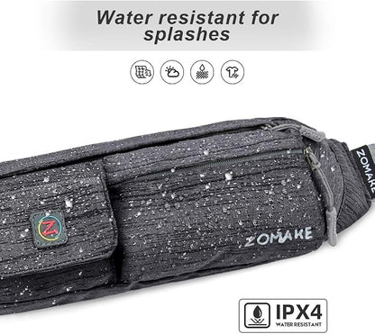 ZOMAKE Small Crossbody Fanny Pack for Women Men, Runner Belt Bag with Adjustable Strap, Water Resistant Waist Bag for Running
