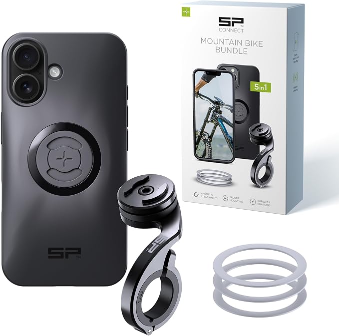 SP CONNECT Mountain Bike Bundle | SPC+ | Compatible with iPhone 16 | Mountain Bike Phone Holder | Bike Phone Mount | Bicycle Accessories and Bike Phone Holder | Cell Phone Holder