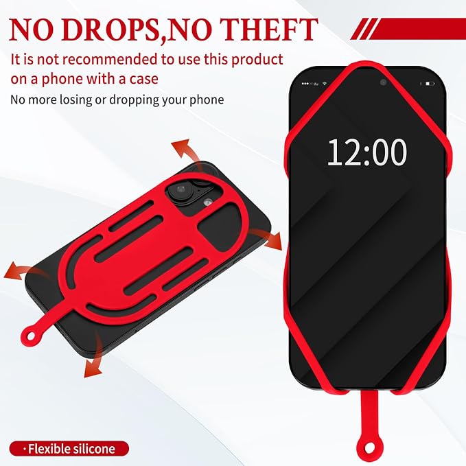 HOTEMIA Silicone Phone Lanyard Holder with Carabiner, Universal Phone Strap,Anti-Theft Phone Case with retractable tether