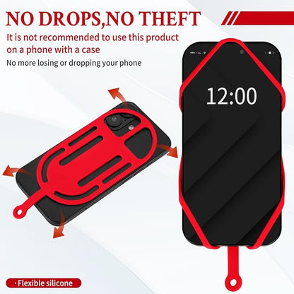 HOTEMIA Silicone Phone Lanyard Holder with Carabiner, Universal Phone Strap,Anti-Theft Phone Case with retractable tether