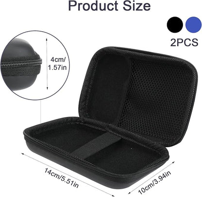Zoyiancy 2Pcs Power Bank Case, Travel Storage Bag for Cables Earbuds | Eva Hard Shell, Built-In Mesh Pocket Holds Cables Earbud, Fixed Elastic Strap Locks Power Bank Tight, Travel Outdoor Use