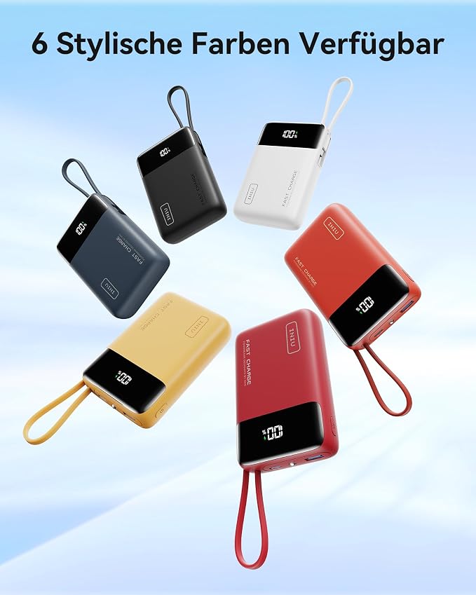 INIU Portable Charger, Small 20000mAh Power Bank with Built-in USB-C, 45W Fast Charging Flight Travel Emergency, for Family Students Women Men Kid Girl Boy