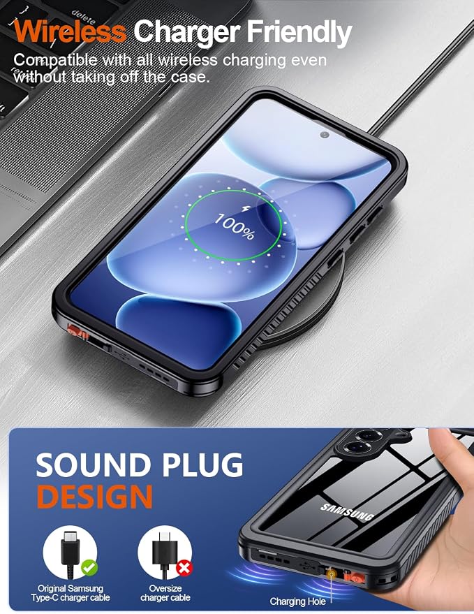 MOZOTER Designed for Samsung Galaxy S26+ Plus Case Waterproof, Military Shockproof Full Body Cover with Built-in Screen & Lens Protector, IP68 Underwater Protection for S26 Plus 6.7" Black