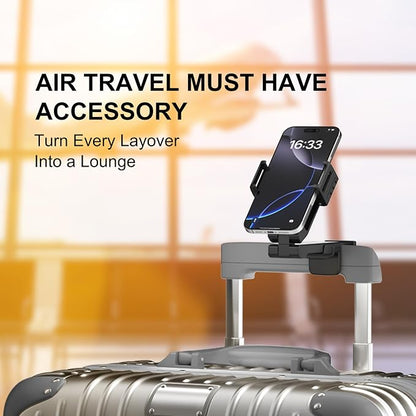 Perilogics Gen 2 Airplane Phone Holder Mount – Silent Hands-Free Travel Phone Stand, Travel Essential for Flying, 360° Adjustable Tray Table Phone Holder Fits iPhone, Android & Gaming Devices