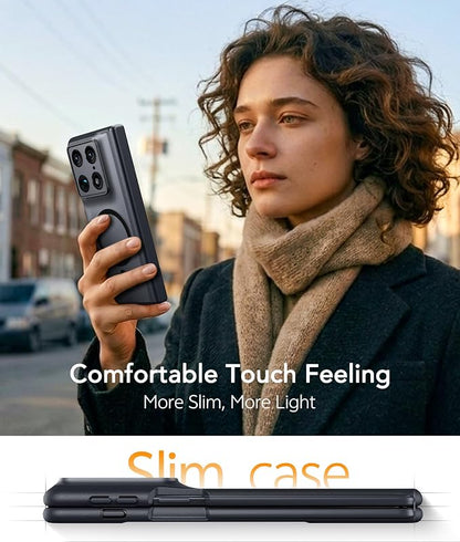 FNTCASE for Motorola Razr Fold Case, Fit for Magsafe, Hinge Protection | Translucent Matte, 18FT Military Grade Drop Proof, Protective Phone Cover, Black