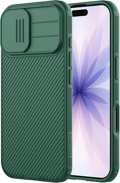 Nillkin for iPhone 17 Case with Slide Camera Cover, Thin Slim Fit, Shockproof Protective, Protector Privacy, Phone Case iPhone 17 Camera Lens Protector 6.3 inch, Green