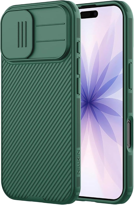 Nillkin for iPhone 17 Case with Slide Camera Cover, Thin Slim Fit, Shockproof Protective, Protector Privacy, Phone Case iPhone 17 Camera Lens Protector 6.3 inch, Green