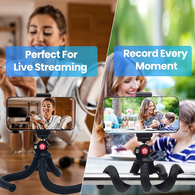 Tripod for iPhone, Goocong Flexible Tripod for Phone Camera with Cell Phone Mount for Samsung Google Smartphone, DSLR Camera
