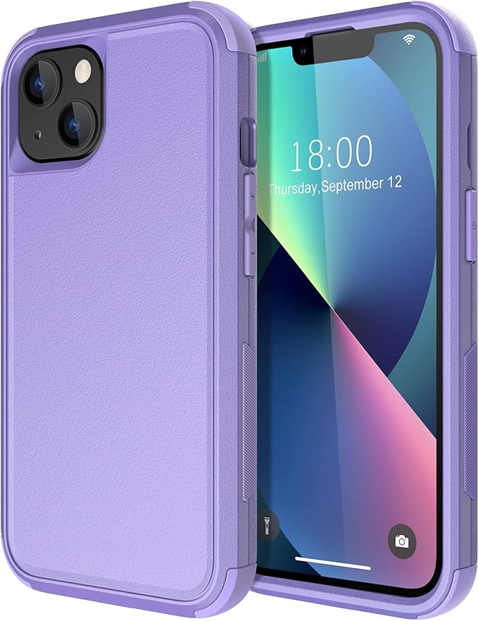 Diverbox for iPhone 13 Case [Shockproof] [Dropproof] [Dust-Proof],Heavy Duty Protection Phone Case Cover for Apple iPhone 13 (Purple)