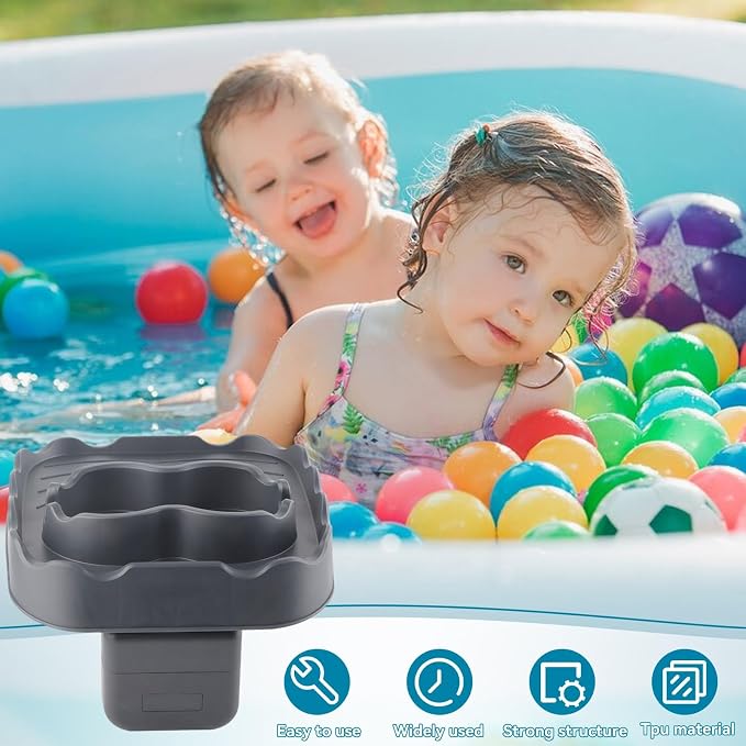 Hot Tub Table, Foldable Bathtub Side Table Caddy with 2 Cup Holders Adjustable Hot Tub Tray with Drain Holes for Spa Swimming Pool Bathtub(Grey)