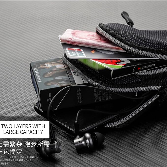 Phone Holder Arm Bands, Small Crossbody Shoulder Holsters Bag with Arm Band,Arm Band Sleeve Fit Sport Gym Hiking Black (Black)