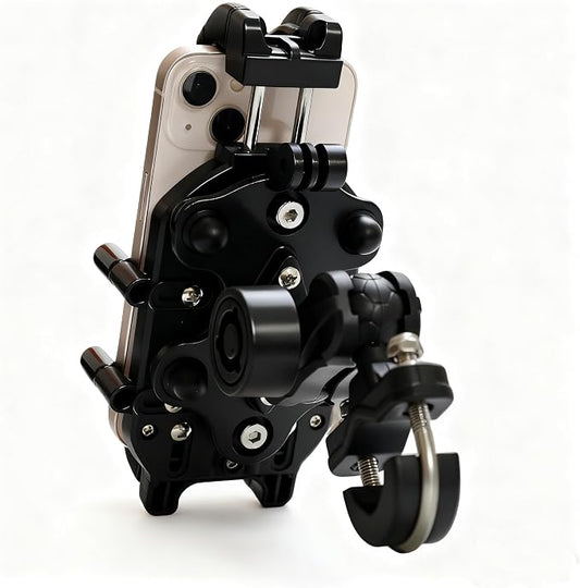 Motorcycle Phone Mount Holder, 8-Claw Anti-Shake Bike Phone Mount with Secure Lock & Vibration Dampener,Fits 4.7-7.2" Phones for Motorcycle, Bicycle, Scooter, ATV