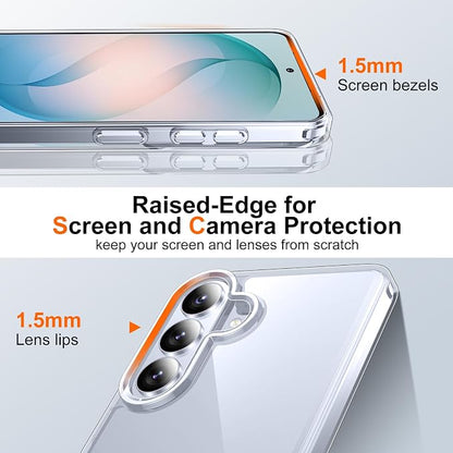 SPIDERCASE Designed for Samsung Galaxy S26 Plus Case, [10 FT Military Grade Drop Protection], 2 Pack [Tempered Glass Screen Protector+Camera Lens Protector] Heavy Duty Shockproof Case, Clear