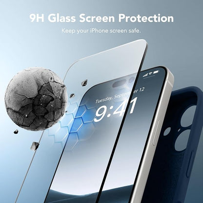 Magnetic for iPhone 16 Case, Compatible with MagSafe, [Screen Protector + Full Camera Protection], Silicone Shockproof Anti-Scratch Protective Phone Case for iPhone 16 6.1", Cobalt Blue