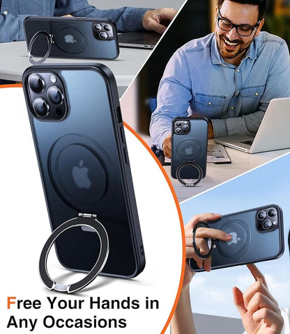 Chicfun 3-in-1 [Magnetic+Kickstand+Ring Holder] for iPhone 12 Pro Max Case Stand Ring Holder Compatible with MagSafe, Military Shockproof Protective Matte iPhone 12 Pro Max Phone Case Kickstand Cover