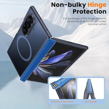 WRJ Magnetic for Samsung Galaxy Z Fold 8 Ultra Case,Blue | Fit for Magsafe,Buit-in Screen Protector,Full Hinge Protection,Military Grade Drop Protection,Slim Shockproof Phone Case