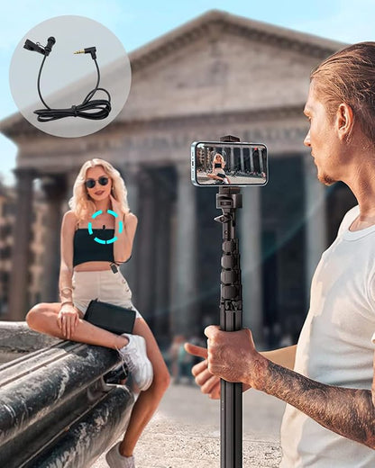 Lavalier Lapel Microphone Omidirectional Condenser Microphone for DJI Mic 2,Mic for Rode Wireless GO 2 / II Transmitters(Standard 3.5mm TRS Plug for DJI and for Rode)