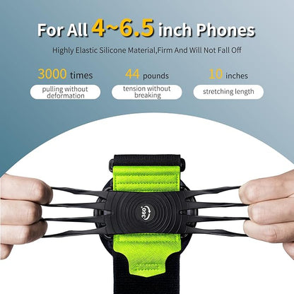 Wristband Phone Holder for Running,【360° Rotatable & Upgrade Anti-Drop】 Suitable for Mobile Phones（Fits All 4-6.5 Inch）, scanners, Portable Computers, and PDAs(Green)