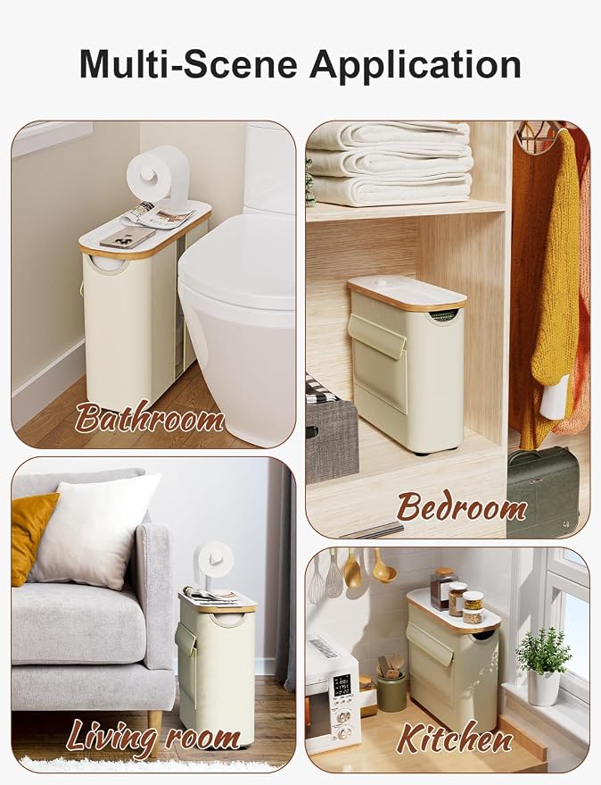 TAZENI Toilet Paper Storage Basket Holder Holds 9-12 +1 Rolls Elegant Multi-Functional Bathroom Toilet Paper Holder Stand Storage Organizer Waterproof with Tray Hold Phone Wet Wipes Beige