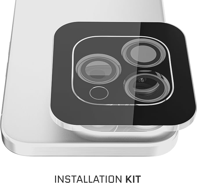 Ghostek Tempered Glass Camera Lens Protector, 9H Hardness, Scratch Resistant, Anti-Fingerprint, Easy Installation, HD Clear Camera Cover for Apple iPhone 15 Pro & Apple iPhone 15 Pro Max (White)